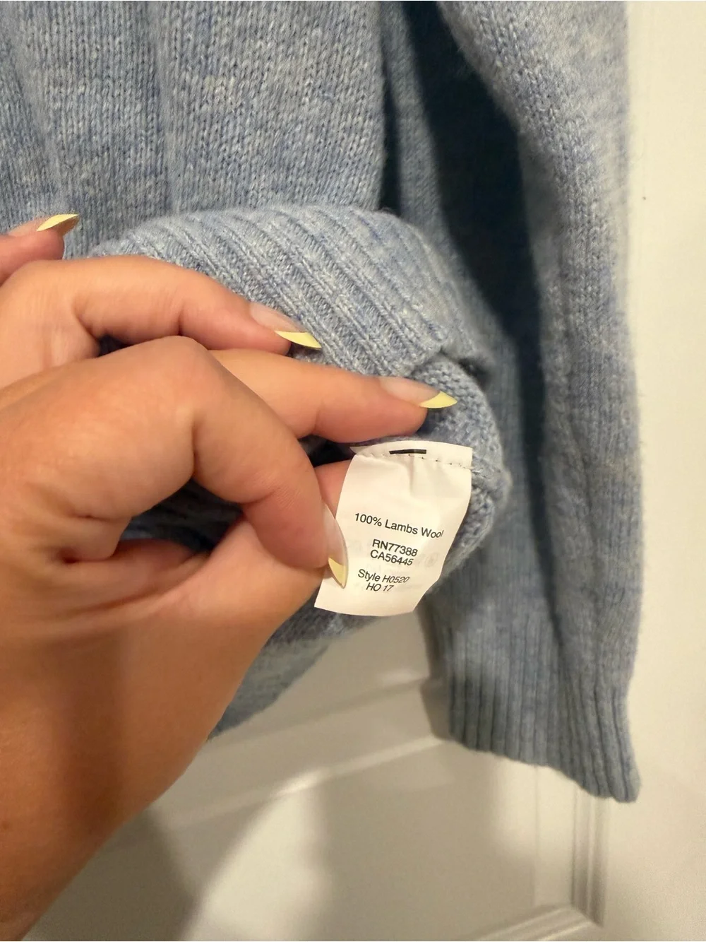 J. Crew 100% Lambs Wool Light Blue Crewneck Sweater